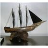 Image 1 : Outstanding 24" whale bone ship with fabulous ivory fittings and baleen sails #440F - nicest bone, i