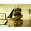 Image 4 : Outstanding 24" whale bone ship with fabulous ivory fittings and baleen sails #440F - nicest bone, i