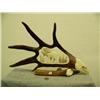 Image 1 : 18" Moose antler carved with moose and eagle head by Bob Mary 1977 stock # 570F (2)