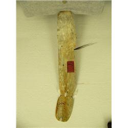 25" whale bone sculpture of King Island masks by Jerome Saclamana (2)