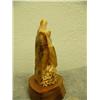 Image 3 : 3.5" tall fossilized ivory carving of eagle family father with fish, mother feeding 2 babies mounted