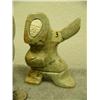 Image 3 : Lot of two 4" soapstone dancers by Eric Tepon III with ivory faces (2)