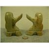 Image 4 : Lot of two 4" soapstone dancers by Eric Tepon III with ivory faces (2)