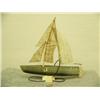 Image 1 : 12" white baleen sail boat with bone mast and white baleen sails - extremely rare only one ever sold