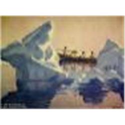 CHOICE on 5: Machetanz: "Search in the Pressure Ice" 558/950  Hunters in Umiak (23)