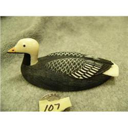 4.5" white ivory Emperor goose by Fred Mayac done in 2002 (2)