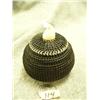 Image 1 : Tremendous 3.5" baleen basket by Hayes from Elim - Ivory whale tail finial #464F(2)