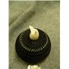 Image 2 : Tremendous 3.5" baleen basket by Hayes from Elim - Ivory whale tail finial #464F(2)