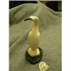 Image 1 : 5" white ivory cormorant with baleen bill and eyes mounted on soapstone by Quta #182C (2)
