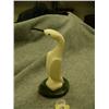 Image 2 : 5" white ivory cormorant with baleen bill and eyes mounted on soapstone by Quta #182C (2)