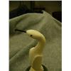 Image 3 : 5" white ivory cormorant with baleen bill and eyes mounted on soapstone by Quta #182C (2)