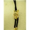 Image 3 : 2 ivory bolo ties circa 1950: carved walrus head with ivory drops, scrimshawed Eskimo picture with i