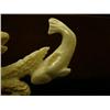 Image 3 : Fossilized ivory seal chasing salmon 7" long Steve Byazroy wood base BT6 (25)