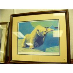 Double matted and framed print, 929/950 Fred Machetanz - "End of a Long Day" 14"x18" (134)