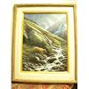 Image 1 : Original oil on Artist board by Gary Peterson 1990  - two bears by a stream beautifully framed 24"x1
