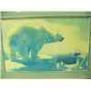 Image 2 : Triple matted and framed Fred Machetanz polar bear looking at ships 19" x 31"  (134)