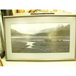Double matted an framed print Stephen Lyman 1987 528/1000 "New Territory" 22"x35" (134)