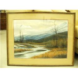 Double matted and framed original water color by Gary Peterson 1984 19"x26" (134)