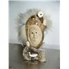 Image 1 : 11" bone mask with polar bear trim and ivory birds and faces by Aningayou (2)