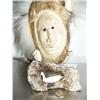Image 3 : 11" bone mask with polar bear trim and ivory birds and faces by Aningayou (2)