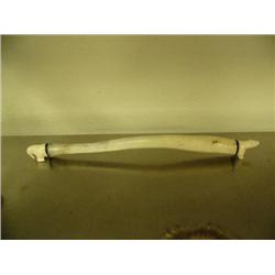 23" long oosik with ivory bull walrus and polar bear by Pelewook #590F (2)