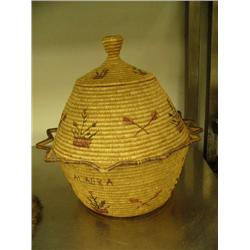 16" Nelson Island basket with flowers and very old unusual rim circa 1950 (2)