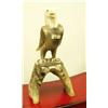 Image 1 : Eagle with body made from bone, head and tail and claws made from ivory mounted on jaw bone- 12-1/2"