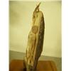Image 4 : Fossilized ivory carving by Gary Buttoner of falconer with falcon 6.5" tall mounted on wood base #BT