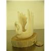 Image 1 : 3.75 ivory swan mounted on whale bone base by Aningayou (2)