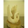 Image 2 : 3.75 ivory swan mounted on whale bone base by Aningayou (2)