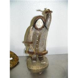 14" whale bone hunter by Michael Scott trimmed in mink (2)