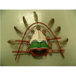 14" carved wood mask by Michael Scott 1995 #BT18 (25)