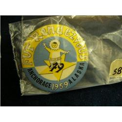 CHOICE on two 1959 Fur Rendezvous pins (140)