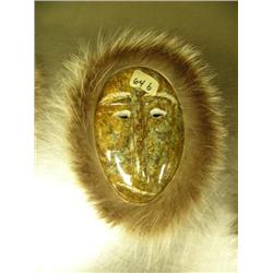 CHOICE on 5: Soapstone masks with wolf trim 9" by Michael Scott (2)