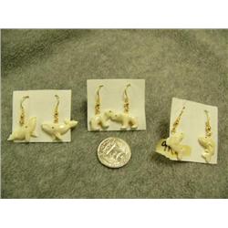 CHOICE on 2 pairs of ivory earrings by Robert Kokuluk: whale, bear, salmon (2)