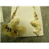 Image 4 : CHOICE on 2 pairs of ivory earrings by Robert Kokuluk: whale, bear, salmon (2)