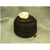 Image 4 : Lilly Hank baleen basket with ivory walrus head finial- 4" tall, approx. 4-3/4" diameter at base