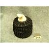 Image 1 : Baleen basket with ivory whale tale finial, 582f- approx. 3" tall