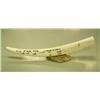 Image 1 : Walrus tusk scrimshawed with 30+ walrus, 3 surfacing whales, and 2 polar bears mounted on bone by Qa