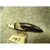 Image 3 : Seal claw with carved ivory seal pendant or key chain done by H. K.- 2-1/2"
