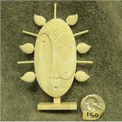 Carved ivory mask by Al Mayac, 579f- 4-1/8" tall