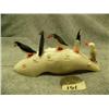 Image 1 : Ivory rookery with 3 puffins, 1 cormorant, 1 sea gull- 4-3/4" long, 2-1/2" tall