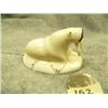 Image 1 : Carved white ivory walrus made by L. O.- 1-1/2" tall, 2-1/2" wide