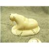 Image 3 : Carved white ivory walrus made by L. O.- 1-1/2" tall, 2-1/2" wide