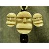 Image 2 : Set of 5 King Island miniature masks mounted on baleen by Mark Seeganna- 3 King Island style faces, 