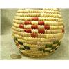 Image 2 : Yup'ik grass basket with dyed grass designs and lid- 6-1/4" tall