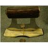 Image 4 : Antler handled Ulu mounted on bone- mount has baleen tips and also a carved wale; handle has a carve