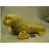 Image 1 : Soapstone walrus by Eric Tepon III with ivory tusks- 4" tall, 8" long (2)