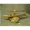 Image 4 : Soapstone kayaker mounted on bone- 3-1/4" tall, 8" long (2)
