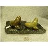Image 5 : Pair of soapstone seals mounted on marble (2)
